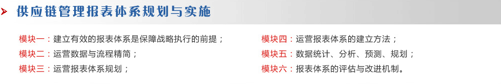 供应链管理报表体系规划与实施