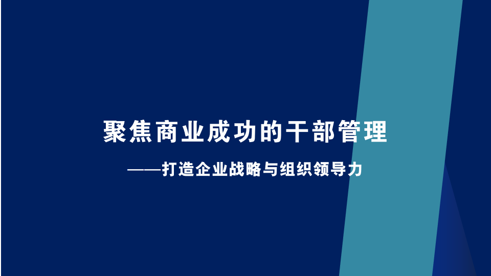 聚焦商业成功的干部管理